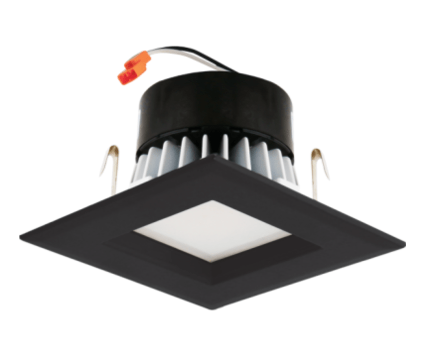 ELCO Lighting EL442CT3BB 4" Square LED Insert Square Reflector Recessed Lighting Trim 3 - CCT - Black Finish - Sonic Electric