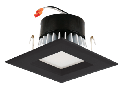 Elco Lighting EL442CT5BB 4" Square LED Reflector Insert, 850lm, Beam Angle 90° - Black Finish - Sonic Electric