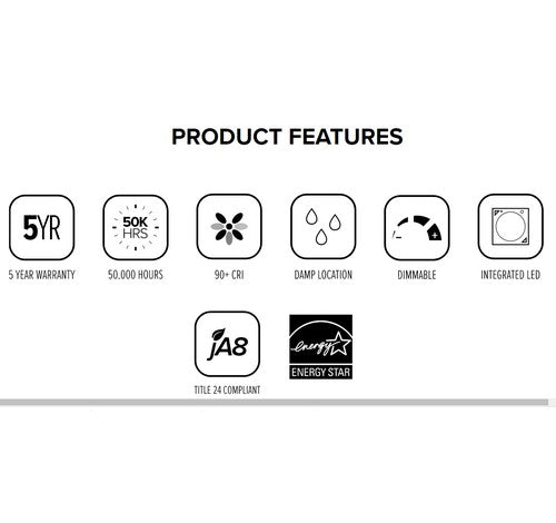 ELCO Lighting EL446CT3W 9W 4" LED Square Adjustable Gimbal Insert 3 - CCT - White Finish - Sonic Electric