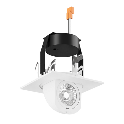 Elco Lighting EL44727B2 4" Square LED Adjustable Pull - Down Insert, 11W, 950lm, 2700K, Triac/ELV Dimmable, 36° Beam - Black Finish - Sonic Electric