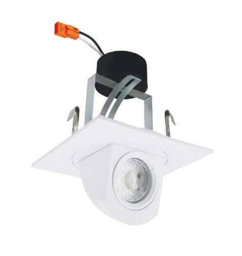ELCO Lighting EL44730W2 4"es Square LED Adjustable Pull - Down Insert 11W, 950lm, 3000K - White Finish - Sonic Electric