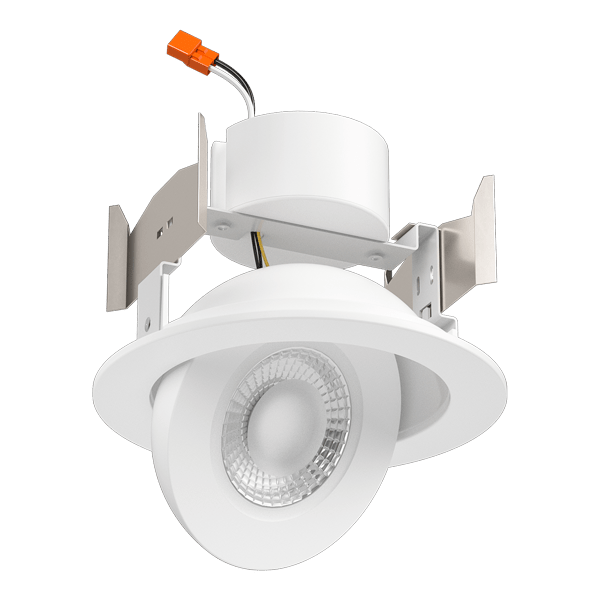Elco Lighting EL456CT5W 4" LED Floating Adjustable Eyeball Insert w/5 - CCT Switch, 9W, 700lm, 2700K - 5000K Adjustable, Triac/ELV Dimmable - White Finish - Sonic Electric