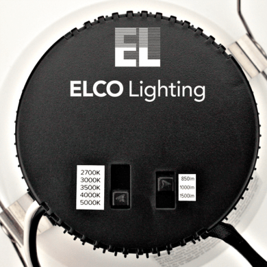 ELCO Lighting EL475CT5DHW 4 Inch 0 - 10V LED Inserts with 5 - CCT and 3 - Lumen Switch Haze/White Ring Finish - Sonic Electric