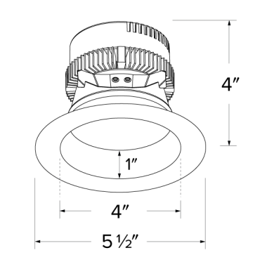 ELCO Lighting EL475CT5DHW 4 Inch 0 - 10V LED Inserts with 5 - CCT and 3 - Lumen Switch Haze/White Ring Finish - Sonic Electric