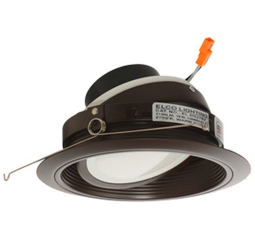 ELCO Lighting EL47627BZ 18W 6" Round LED Adjustable Phenolic Baffle with PAR38 Gimbal Insert 2700K, 1200lm - Bronze Finish - Sonic Electric