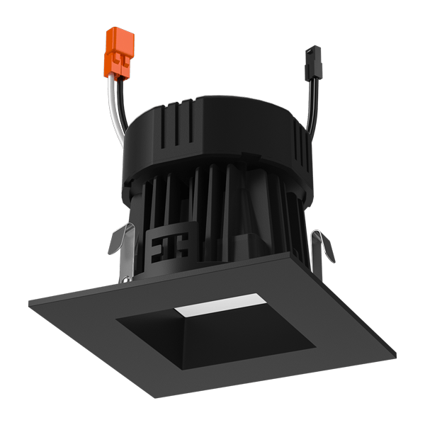 Elco Lighting EL487CT5BB 4" 0 - 10V Square LED Reflector Inserts with 5 - CCT and 3 - Lumen Switch - Black Finish - Sonic Electric