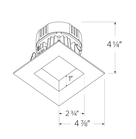 Elco Lighting EL487CT5W 4" 0 - 10V Square LED Reflector Inserts with 5 - CCT and 3 - Lumen Switch, 10/14/18W, 2700K - 5000K, 1000/1400/1800lm, 120V - 277V - White Finish - Sonic Electric
