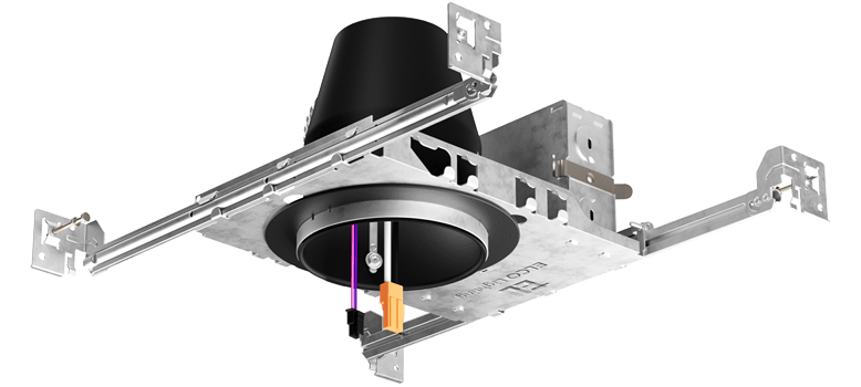 Elco Lighting EL490ICDXA - EM 4" 0 - 10V New Construction Dedicated LED Housing With Emergency Battery Backup, 14W, 120/277V - Silver/Black Finish - Sonic Electric