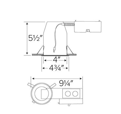 ELCO Lighting EL490RICA - 7 14W 4" Remodel Dedicated LED Housing 120V - Sonic Electric
