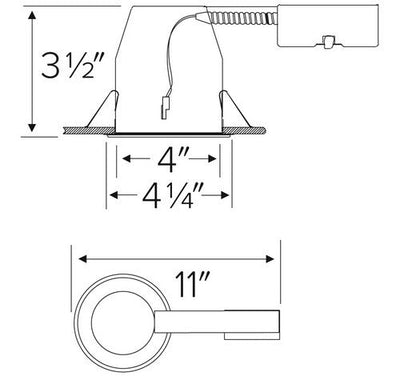 ELCO Lighting EL492RICA 4" Shallow Airtight Remodel Housing For LED Recessed Light - Sonic Electric