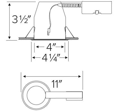 ELCO Lighting EL492RICA 4" Shallow Airtight Remodel Housing For LED Recessed Light - Sonic Electric