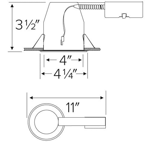 ELCO Lighting EL492RICA 4" Shallow Airtight Remodel Housing For LED Recessed Light - Sonic Electric
