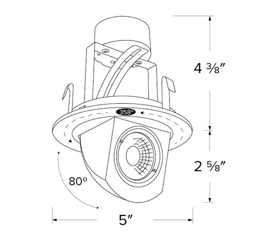ELCO Lighting EL49727W2 4" Round LED Adjustable Pull - Down Insert 2700K (2nd Generation) - White Finish - Sonic Electric