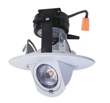 ELCO Lighting EL49730W 12.6W 4" Round LED Adjustable Pull - Down Insert 3000K - White Finish - Sonic Electric