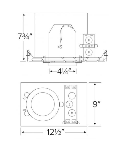 Elco Lighting EL49FICA - GU10 4" Fire Rated New Construction Housing, Lamp Type GU10, 35W, 120V - Red Finish - Sonic Electric