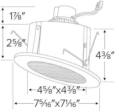 ELCO Lighting EL51127W 15W 5" Sloped Ceiling LED Baffle Inserts 2700K, 1050lm White - White Finish - Sonic Electric