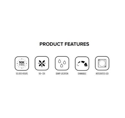 ELCO Lighting EL51130W 15W 5" Sloped Ceiling LED Baffle Inserts 3000K, 1050lm - White Finish - Sonic Electric