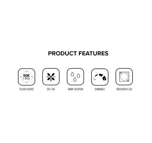 ELCO Lighting EL51130W 15W 5" Sloped Ceiling LED Baffle Inserts 3000K, 1050lm - White Finish - Sonic Electric