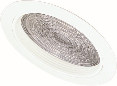Elco Lighting EL543W 5" Sloped Regressed Fresnel Lens with Baffle Trim, 60W, A19 or LED - White Finish - Sonic Electric