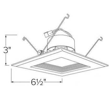 ELCO Lighting EL55230W 15W 5 Inch Square LED Reflector Insert 3000K, 1100lm - White Finish - Sonic Electric