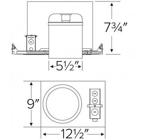 ELCO Lighting EL5FICA 75W 5" IC Airtight New Construction 2 - Hour Fire Rated Housing - Sonic Electric