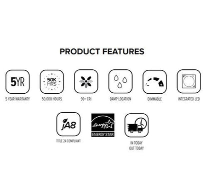 ELCO Lighting EL61130W 5" or 6" Round LED Baffle Insert 3000K 1000lm - White Finish - Sonic Electric