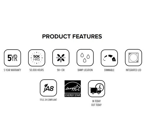 ELCO Lighting EL61130W 5" or 6" Round LED Baffle Insert 3000K 1000lm - White Finish - Sonic Electric