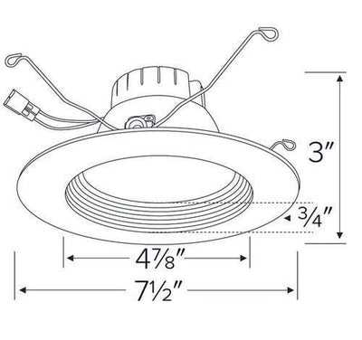 ELCO Lighting EL61130W 5" or 6" Round LED Baffle Insert 3000K 1000lm - White Finish - Sonic Electric