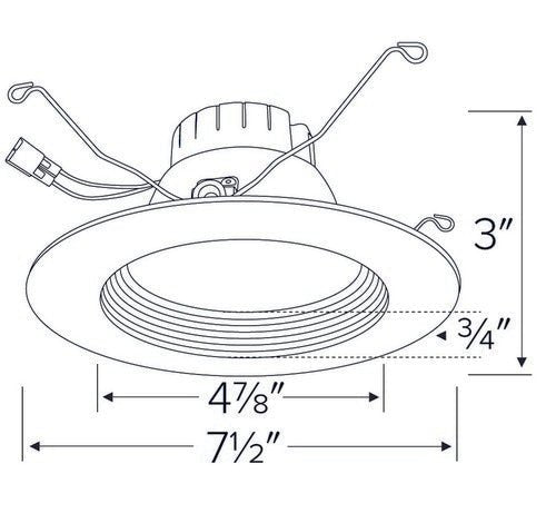 ELCO Lighting EL61140W 5" or 6" Round LED Baffle Insert 4000K, 1100lm - White Finish - Sonic Electric