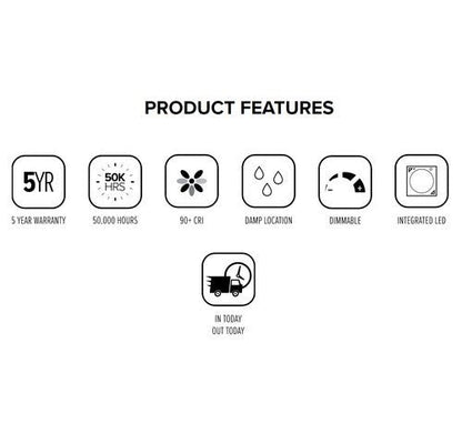 ELCO Lighting EL61327W 17W 6" Adjustable LED Gimbal Insert Recessed Lighting Trim 2700K - White Finish - Sonic Electric