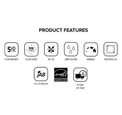 ELCO Lighting EL61527BZ 10W 5" or 6" Round LED Insert Reflector Recessed Lighting Trim 2700K - Bronze Finish - Sonic Electric