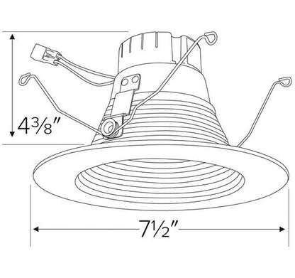ELCO Lighting EL62130W 14W 5" or 6" Round LED Deep Baffle Insert 3000K, 1000lm - White Finish - Sonic Electric