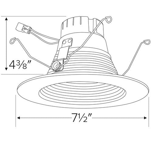 ELCO Lighting EL62130W 14W 5" or 6" Round LED Deep Baffle Insert 3000K, 1000lm - White Finish - Sonic Electric