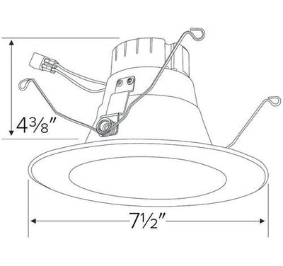 ELCO Lighting EL62530W 14W 5" or 6" Round LED Deep Reflector Insert 3000K, 1000lm - White Finish - Sonic Electric