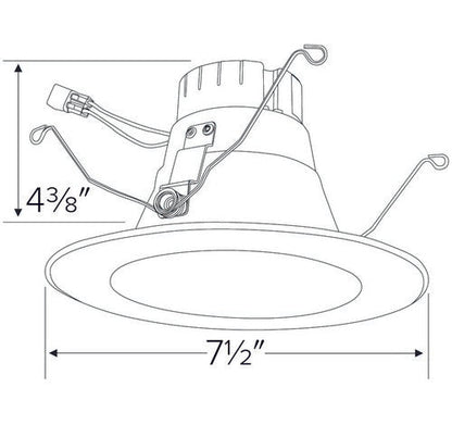 ELCO Lighting EL62530W 14W 5" or 6" Round LED Deep Reflector Insert 3000K, 1000lm - White Finish - Sonic Electric