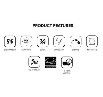 ELCO Lighting EL62740W 20W 5 Inch or 6 Inch Round LED Reflector Insert 1400lm 4000K - White Finish - Sonic Electric