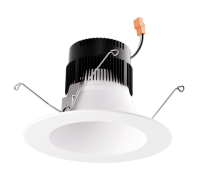 Elco Lighting EL637CT5HW 6" Round Re?ector Insert with 5-CCT Switch & 3-Lumen Switch, Haze with White Ring