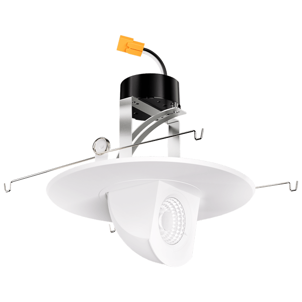 Elco Lighting EL697CT5B2 6" Round LED Adjustable Pull - Down Insert w/5 - CCT Switch, 11W, 950lm, Triac/ELV Dimmable, CRI 90+, 120V, Damp Rated - Black Finish - Sonic Electric