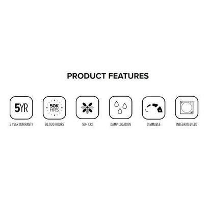 ELCO Lighting EL71327B 15W 6" Sloped Ceiling LED Baffle Insert 2700K, 1050lm - Black with White Ring Finish - Sonic Electric