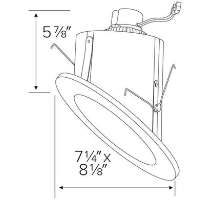 ELCO Lighting EL71527B 15W 6" Sloped Ceiling LED Reflector Inserts Black with White Ring 2700K, 1050lm - Sonic Electric