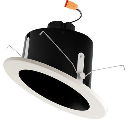 ELCO Lighting EL71527B 15W 6" Sloped Ceiling LED Reflector Inserts Black with White Ring 2700K, 1050lm - Sonic Electric