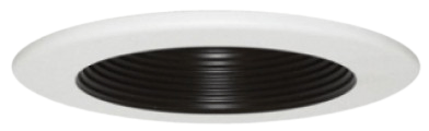 Elco Lighting EL7331B 6" Baffle Trims For LED Retrofit Kit, Black Reflector - White Ring Finish - Sonic Electric