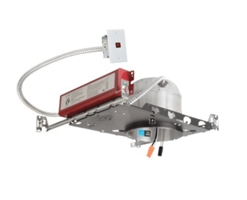 Elco Lighting EL760ICDXA - EM 6&quot; 0 - 10V Shallow New Construction Dedicated LED Housing With Emergency Backup, 24W - Silver/Red Finish - Sonic Electric