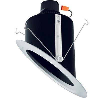 ELCO Lighting EL76230B 18W 6" Super Sloped Ceiling LED Reflector Inserts 3000K, 1200lm - Black Finish - Sonic Electric