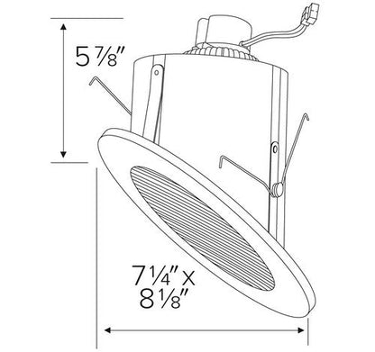 ELCO Lighting EL76430B 18W 6" Super Sloped Ceiling LED Baffle Inserts 3000K, 1200lm Black with White Ring - Sonic Electric