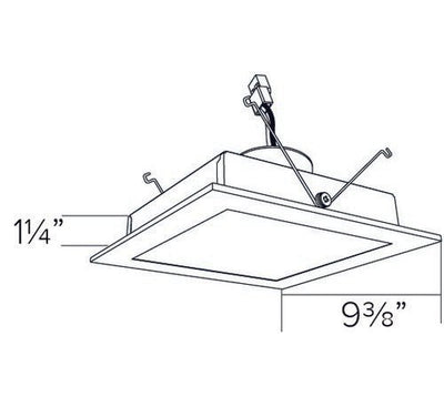 Elco Lighting EL881CT3W 19W 8" Square LED Retrofit Insert 3 CCT - White Finish - Sonic Electric