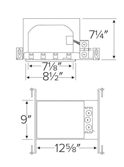 ELCO Lighting EL8SQICA 8 Inches Incandescent IC Square Housing 75W, 120V - Sonic Electric