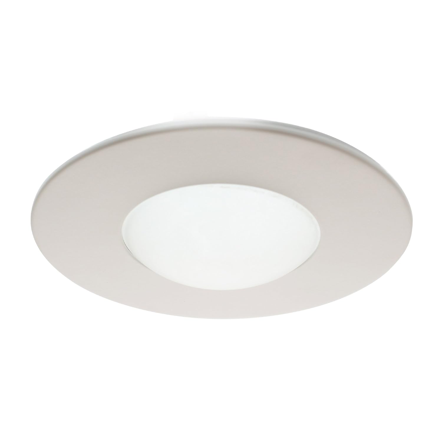 Elco Lighting EL996W Recessed Shower Trim With Round Drop Lens 4 - inch - White Finish - Sonic Electric