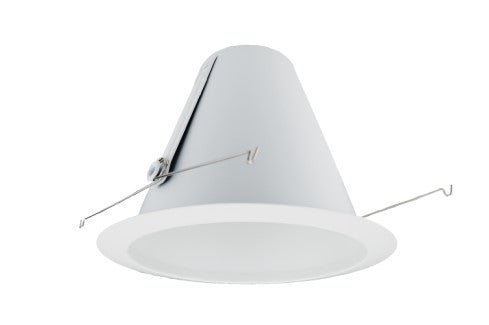 ELCO Lighting ELM301W 6 Inch Airtight Smooth Metal Cone Reflector with Torsion Springs Trim - White Finish - Sonic Electric