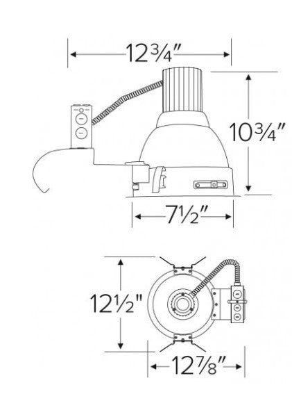 ELCO Lighting ELRH8T 8"es Incandescent Architectural Remodel Housing 200W, 120V - Sonic Electric